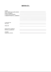 Sample BIO DATA 1 Download