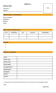 Sample BIO DATA 7 Download