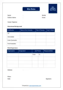 free biodata template download 3