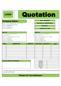 Company Quote Template Excel 60