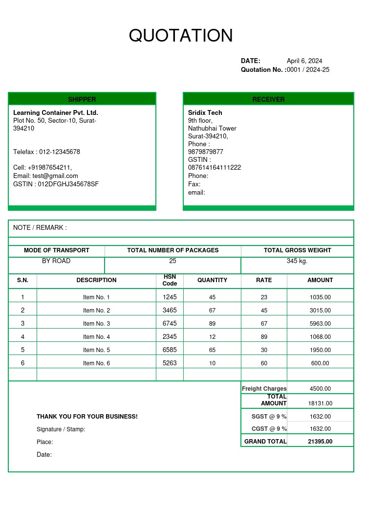 Professional Quotation Template In Excel [free Download]