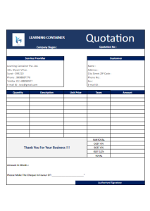 Rate Quotation Format Excel 24