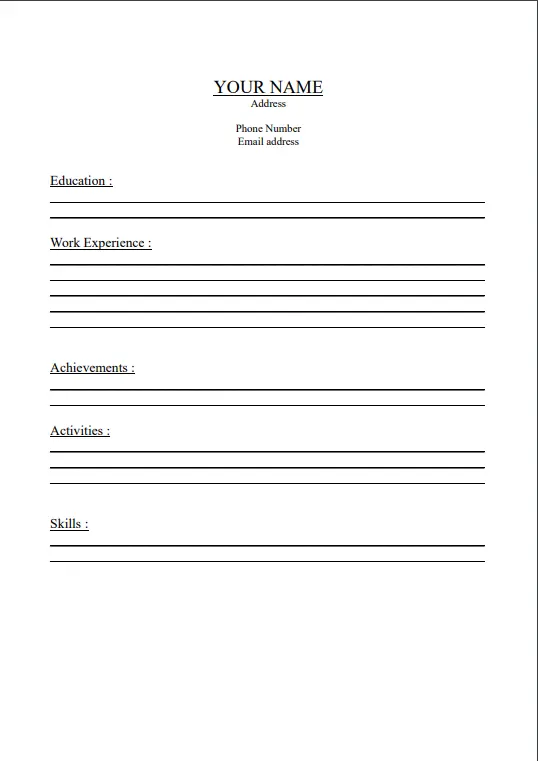 Sample BIO DATA 3 Download - Learning Container